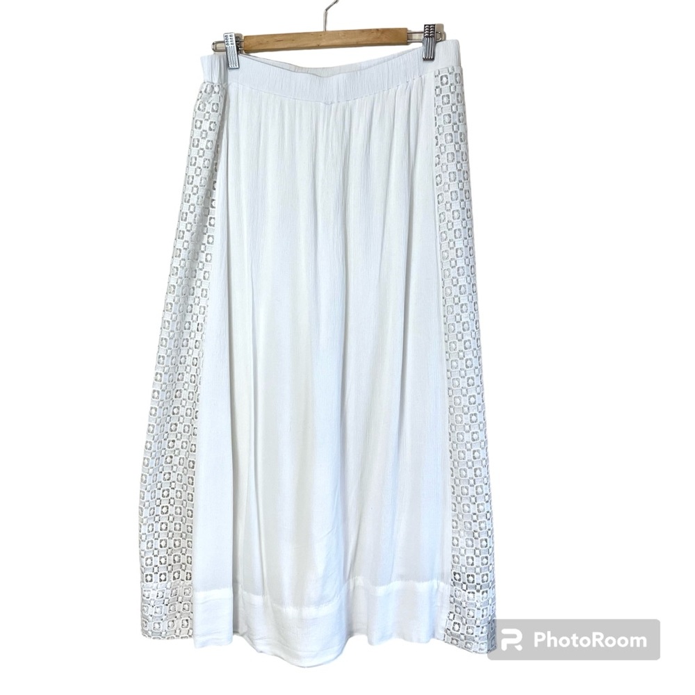 Zara Basic Long Lace Panels Pretty White Skirt